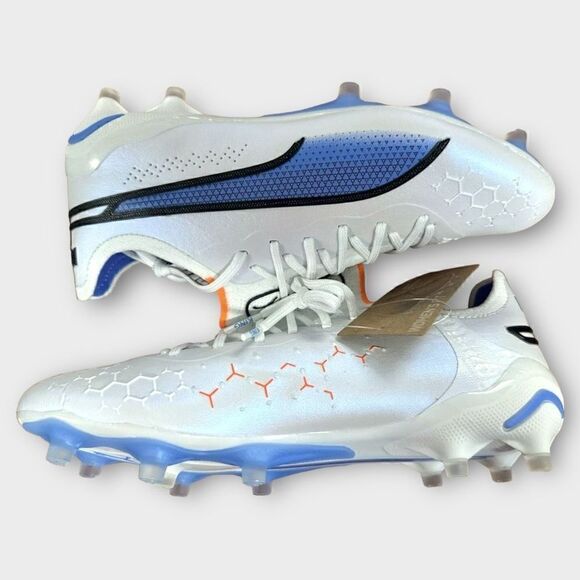 Puma King Ultimate Fg/Ag White Blue Soccer Cleats Womens size 8 107262-01 New - Picture 8 of 10
